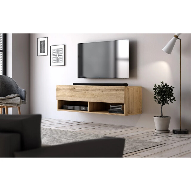 CaliCosy Tv wandmeubel met 1 vouwdeur en 2 nissen l100 cm derby 2929955 large