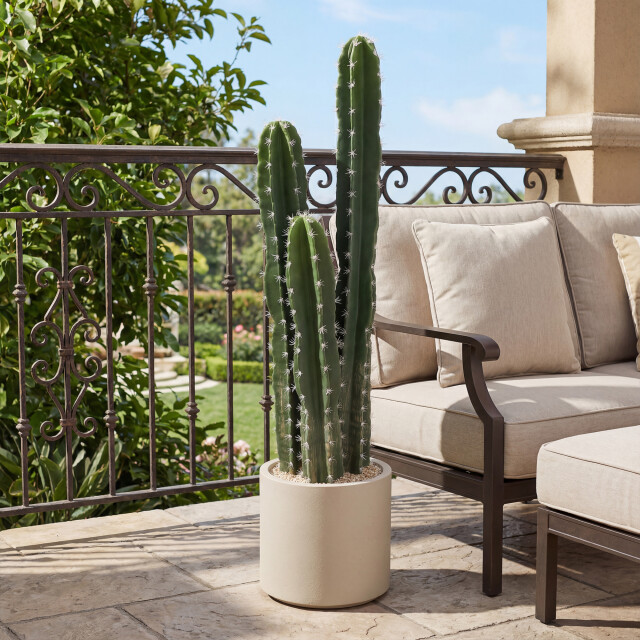 4goodz Kunstplant cactus groot 95 cm met pot realistisch groen 3519664 large