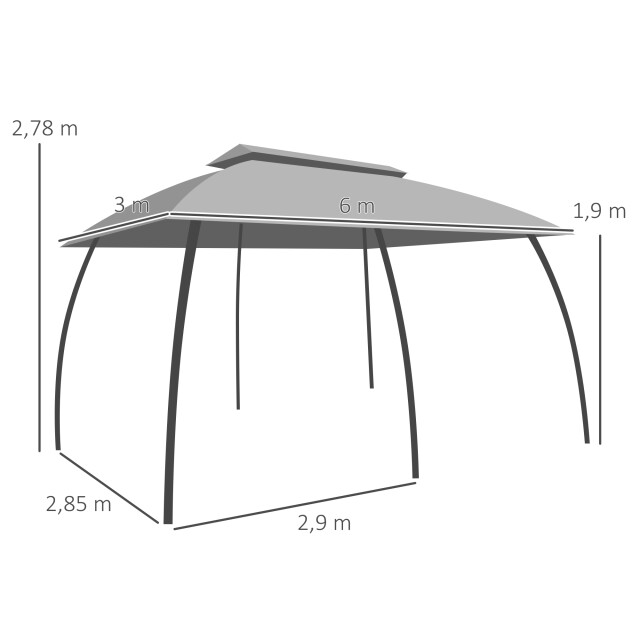 4goodz Paviljoen van 3x6 m feesttent met dubbeldak - 3519656 large