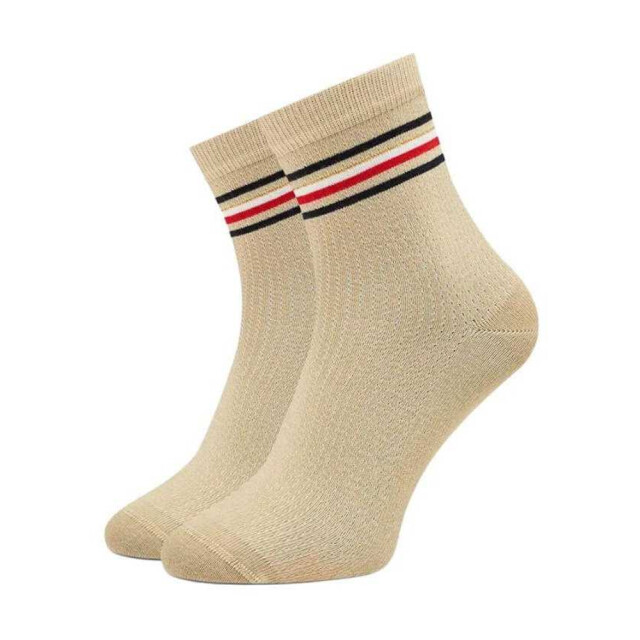 Tommy Hilfiger Dames effen enkelsokken van katoenmix (set van 2) UTNA699_beige large
