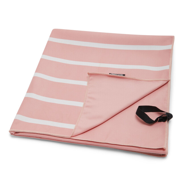 Regatta Gestreepte microvezel strandhanddoek UTRG9533_seashellpinkwhite large