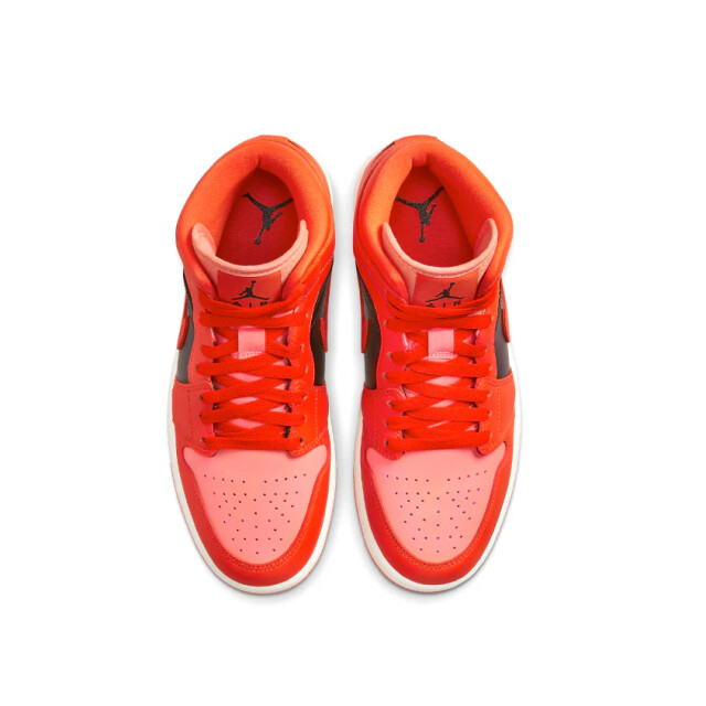 Nike unisex air jordan 1 mid se sneakers multicolour/oranje/rood/zwart maat DM3381-600 large