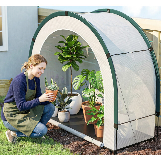 4goodz Kweekkas met gewelfde bovenkant 200 x 80 x 164 cm groen 3522748 large