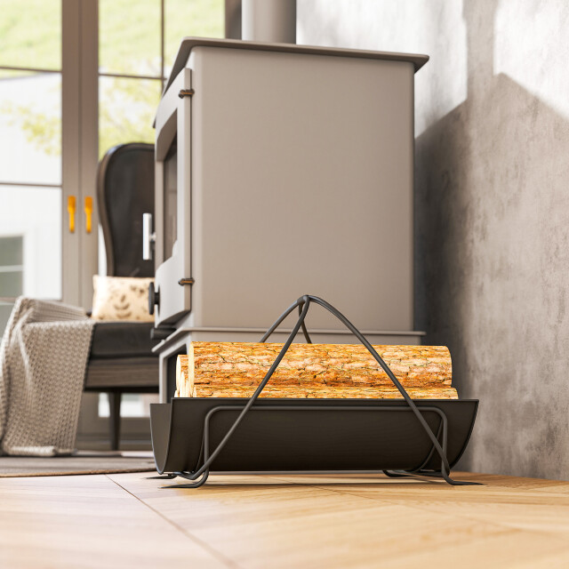 4goodz Haardhoutrek metaal voor binnen 51x38x33cm met handvat - 3522416 large