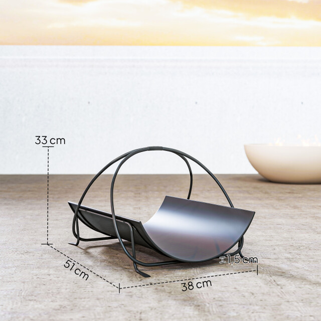 4goodz Haardhoutrek metaal voor binnen 51x38x33cm met handvat - 3522416 large