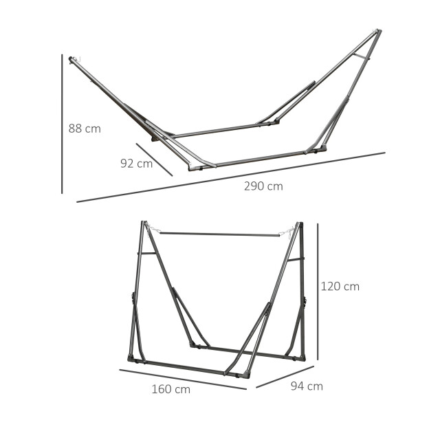 4goodz Hangmatstandaard weerbestendig 290x92x88 cm - 3522746 large