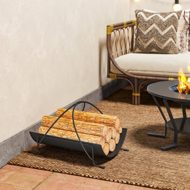 4goodz Haardhoutrek metaal voor binnen 51x38x33cm met handvat - 3522416 large