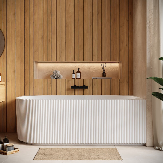 Badplaats Ligbad havana 170 x 80 x 58 cm half vrijstaand bad hoogglans 3202078 large