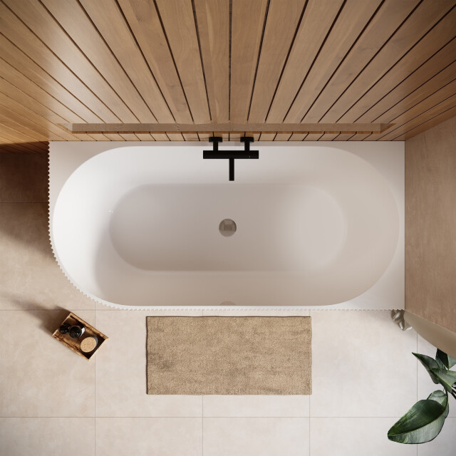 Badplaats Ligbad havana 170 x 80 x 58 cm half vrijstaand bad hoogglans 3202078 large