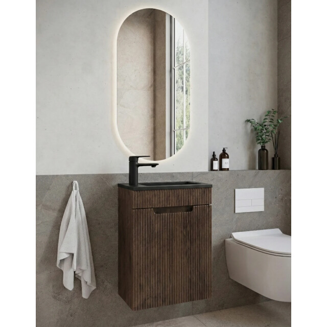 Badplaats Toiletmeubel thermis 40 x 22 cm bruin fonteinmeubel met 3523665 large