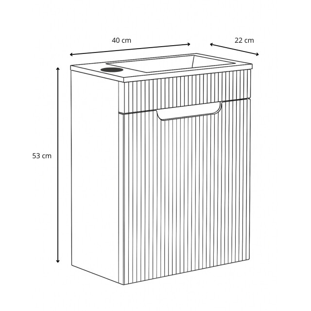 Badplaats Toiletmeubel thermis 40 x 22 cm bruin fonteinmeubel met 3529373 large