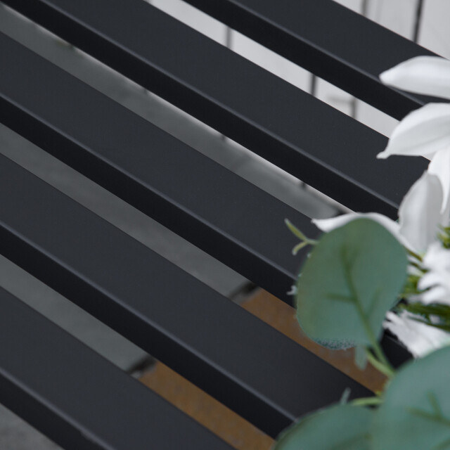 4goodz Stalen tuinbank met gietijzer armleuningen 2-zits - 3209839 large