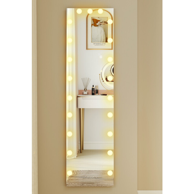 4goodz Passpiegel 150x40 cm rgb-led staande spiegel met 21 gloeilampen 7 3524642 large