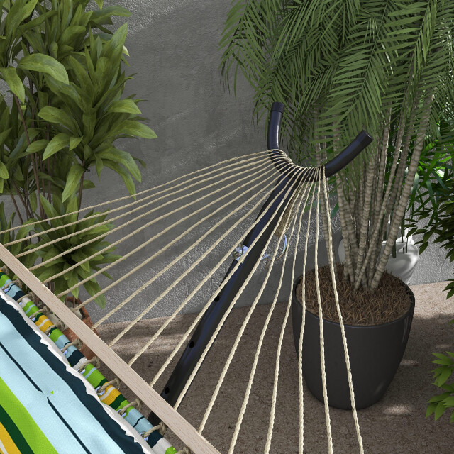 4goodz Hangmatstandaard met wielen verstelbaar 290x120x115 cm - 3524550 large