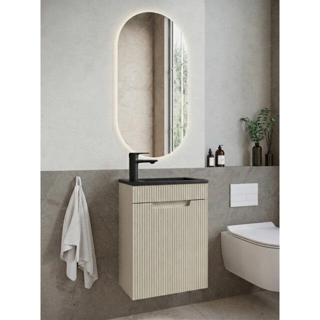 Badplaats Toiletmeubel thermis 40 x 22 cm - fonteinmeubel met zwarte 3523664 large