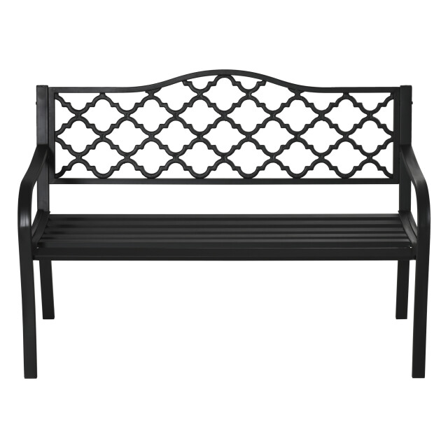 4goodz Stalen tuinbank met gietijzer armleuningen 2-zits - 3209839 large