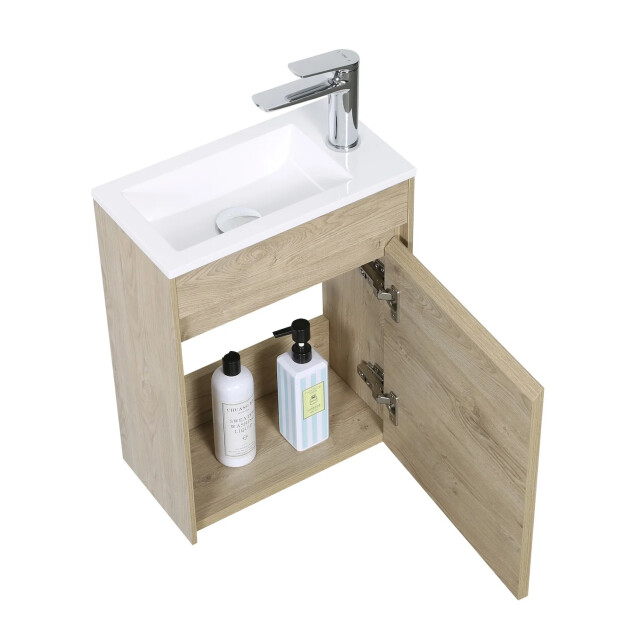 Badplaats Toiletmeubel sinta 40 x 22 cm kastanje fonteinmeubel met 3524152 large