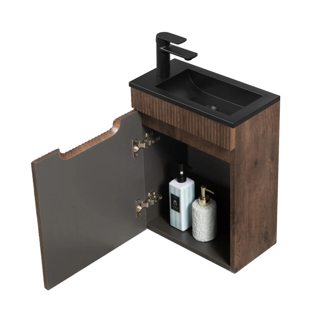 Badplaats Toiletmeubel thermis 40 x 22 cm bruin fonteinmeubel met 3523665 large