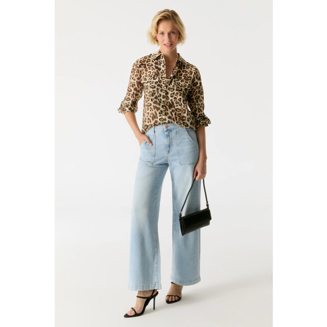 Cup of Joe Lulu wide leg jeans aqua blue COJ Lulu AquaBlue large