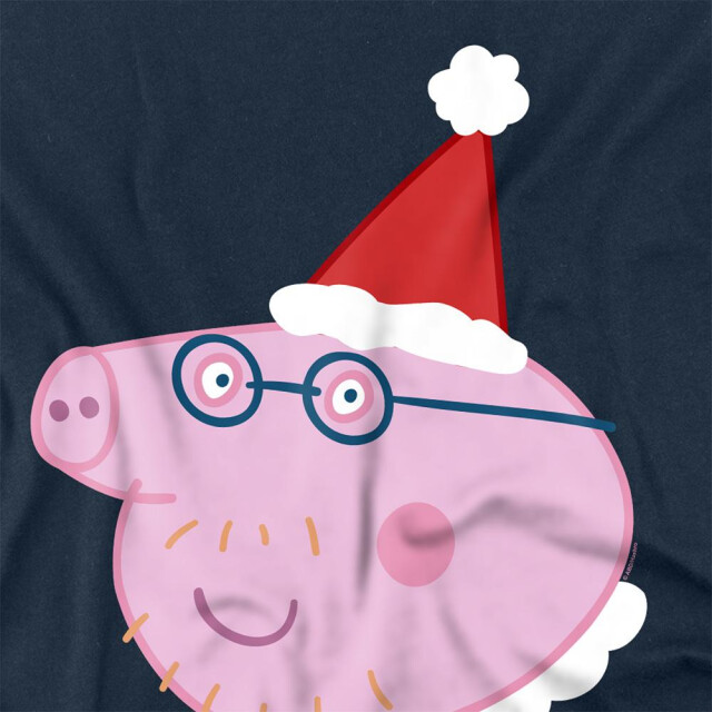 Peppa Pig Unisex volwassen papa varken kerstmuts t-shirt met lange mouwen UTTV26566_navy large