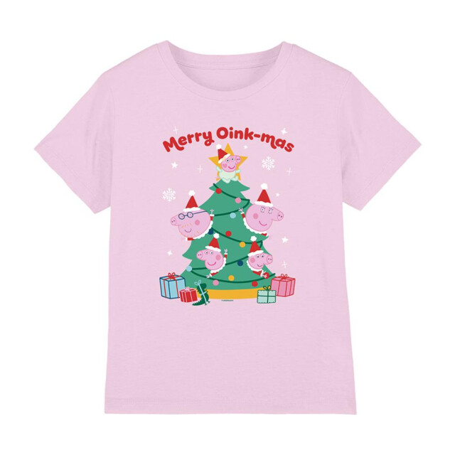 Peppa Pig Kinderen/kinderen vrolijk oinkmas t-shirt UTTV26581_pink large