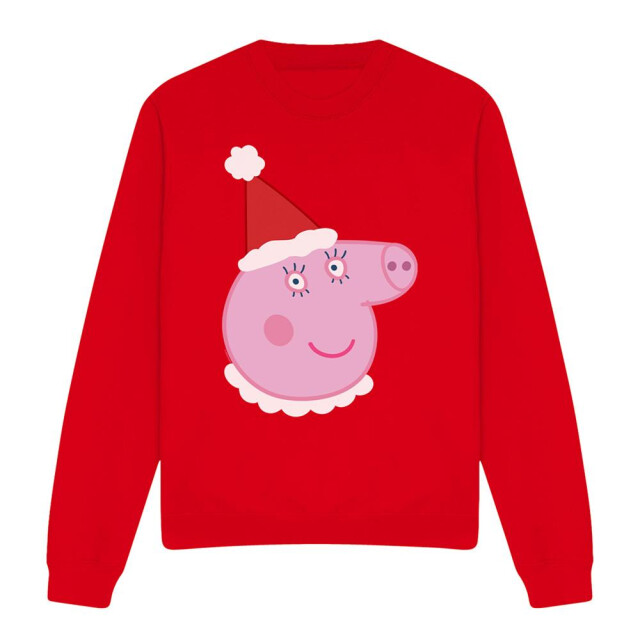 Peppa Pig Unisex volwassen mummie varken kerstmuts sweatshirt UTTV26589_red large
