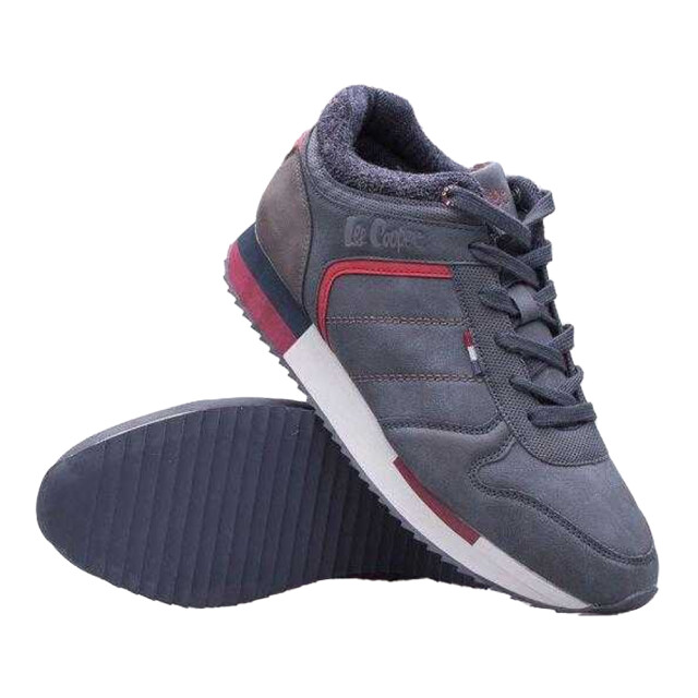 Lee Cooper Heren logo leren wandelschoenen UTPP7782_grey large