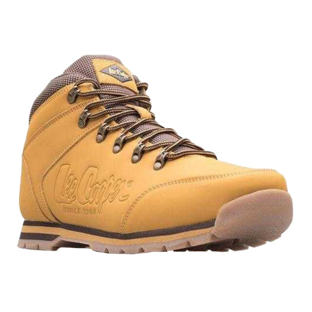 Lee Cooper Heren logo leren wandelschoenen UTPP7782_yellow large