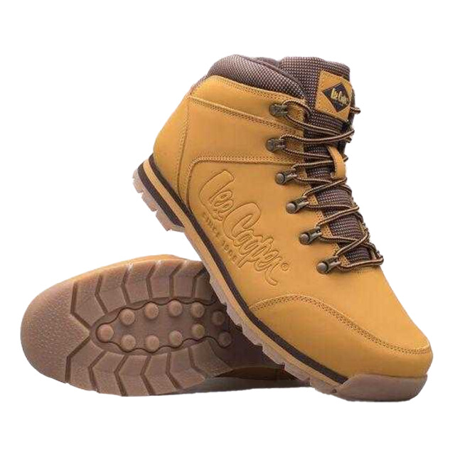 Lee Cooper Heren logo leren wandelschoenen UTPP7782_yellow large