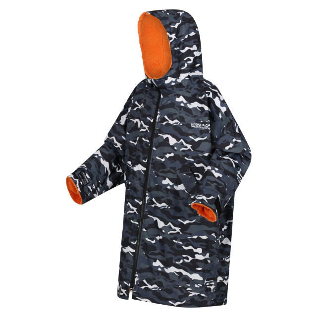 Regatta Camouflage waterdichte veranderjas voor kinderen/kinderen UTRG9813_blackpersimmon large