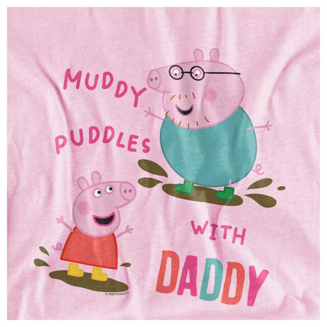 Peppa Pig Meisjes modderige plassen met papa katoenen t-shirt UTTV25841_lightpink large