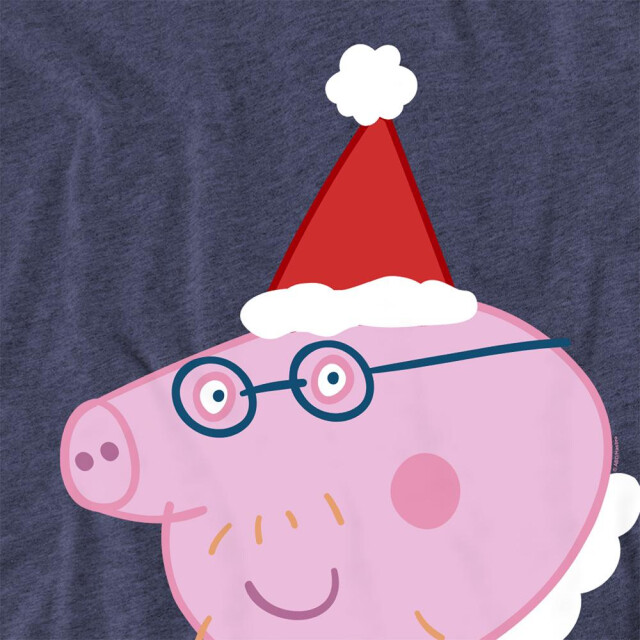 Peppa Pig Unisex adult papa varken kerstmuts heather t-shirt UTTV26580_navy large