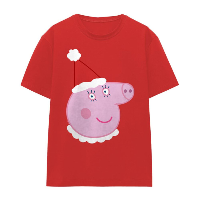 Peppa Pig Dames mummie varken kerstmuts t-shirt UTTV26584_red large