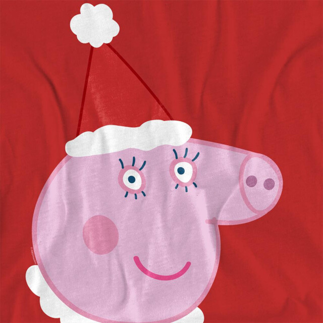 Peppa Pig Dames mummie varken kerstmuts t-shirt UTTV26584_red large