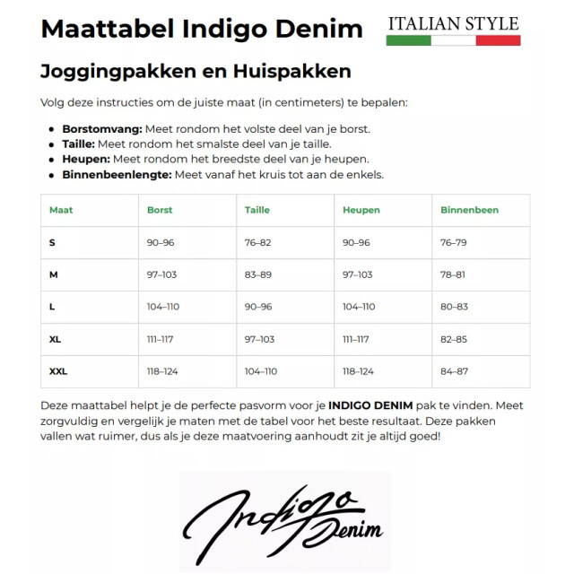 Indigo Denim Denim joggingpak heren - ID072-1-1-1-1 large