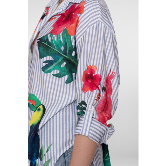 Geisha Blouse stripes birds dessin 4309.09.0051 large