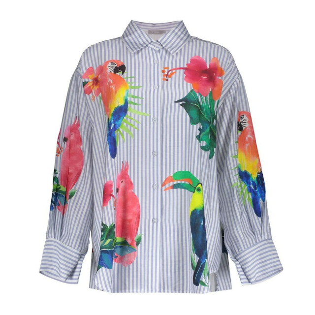 Geisha Blouse stripes birds dessin 4309.09.0051 large