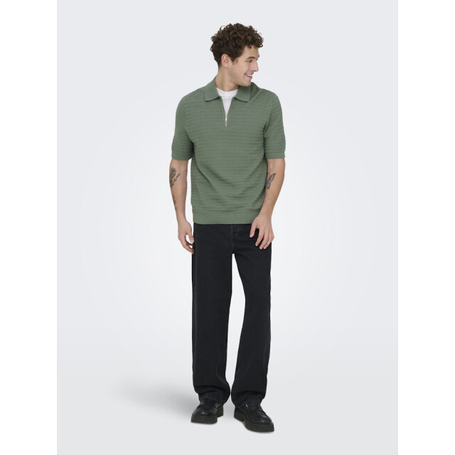 Only & Sons Onsmenu reg ss structure polo knit olijf 5369.22.0038 large