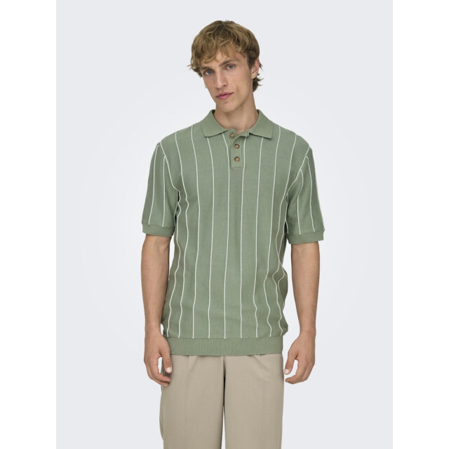 Only & Sons Onssaim reg 12 stripe ss polo knit dessin 5369.29.0020 large
