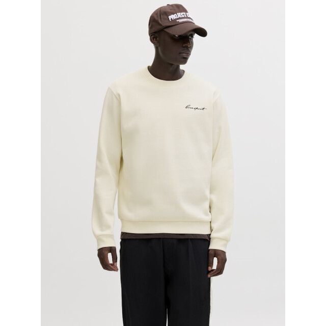 Jack & Jones Jcodust script sweat crew neck off-white 5209.02.0002 large