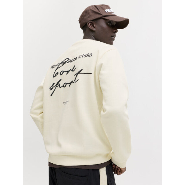 Jack & Jones Jcodust script sweat crew neck off-white 5209.02.0002 large
