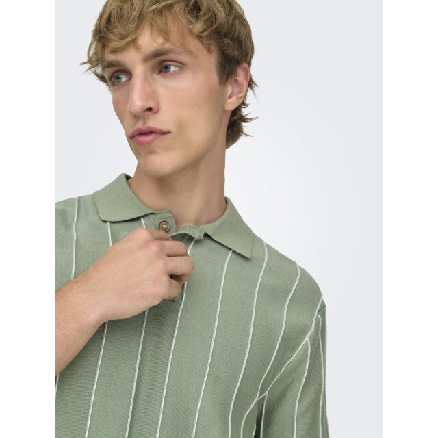 Only & Sons Onssaim reg 12 stripe ss polo knit dessin 5369.29.0020 large