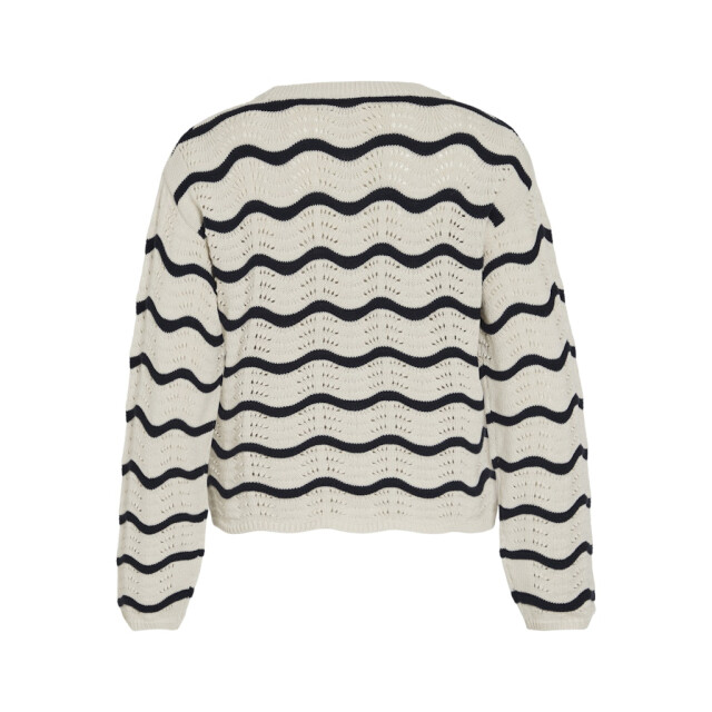 Vila Viwave o-neck ls pointelle knit top-noos ecru dessin 4219.08.0046 large