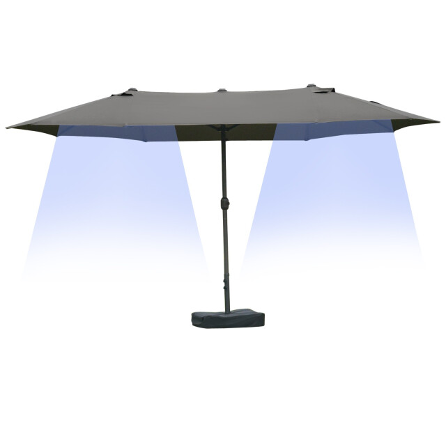 4goodz Duo-parasol-set met parasolvoet 460x270 cm brede parasol - 3527281 large