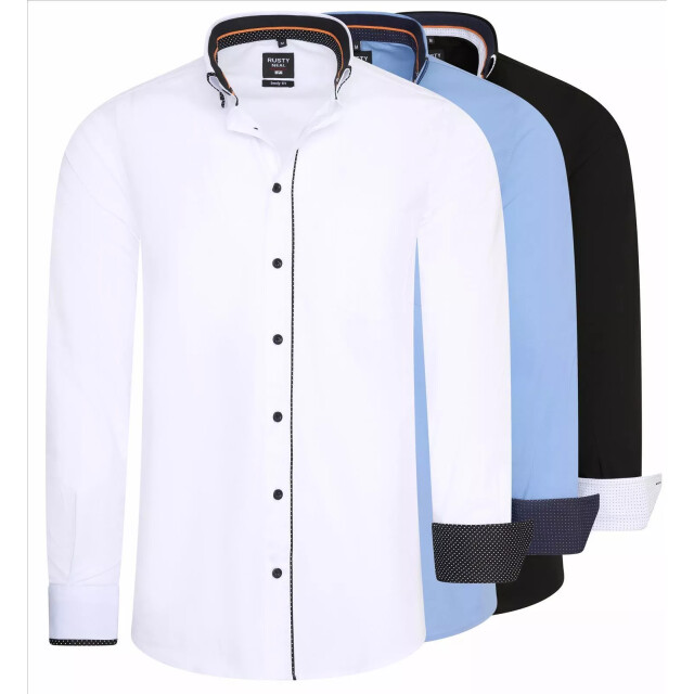 Rusty Neal Rustyneal herenoverhemd - harde kraag katoen R-11027-3 large