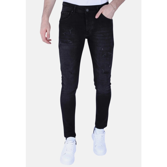 Local Fanatic Slimfit jeans met stretch met gaten LF-DNM-1106 large