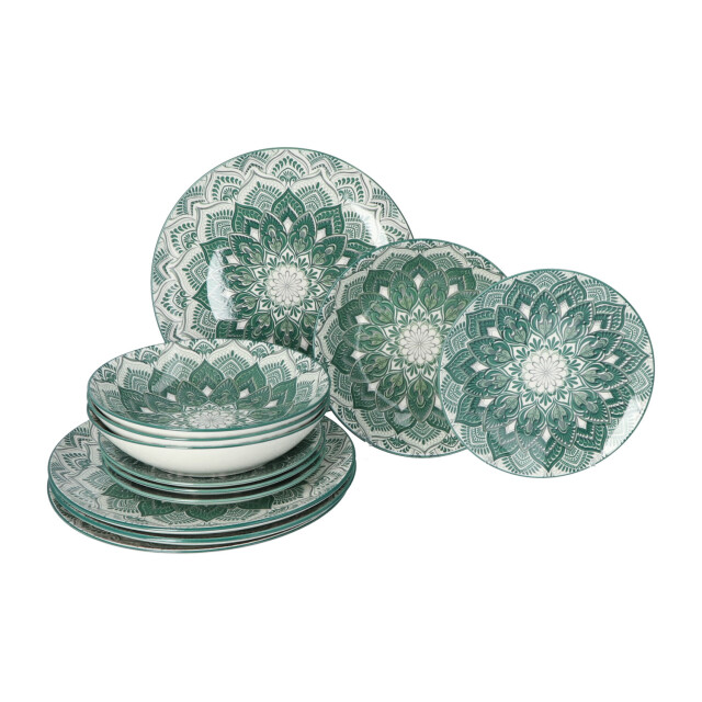 Luzzo ® madala serviesset 4 persoons 12-delig porselein - 3529685 large