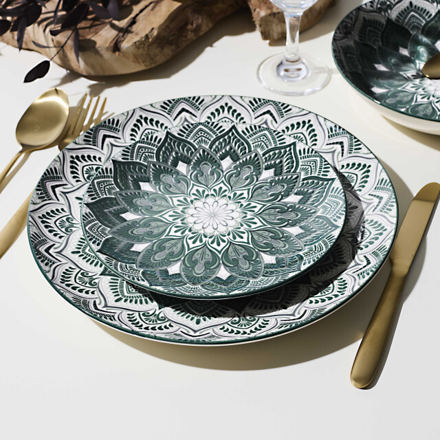 Luzzo ® madala serviesset 4 persoons 12-delig porselein - 3529685 large