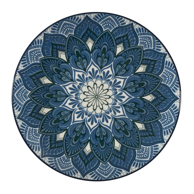 Luzzo ® madala serviesset 4 persoons 12-delig porselein blauw 3529639 large