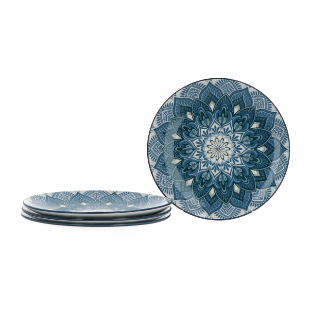 Luzzo ® madala serviesset 4 persoons 12-delig porselein blauw 3529639 large